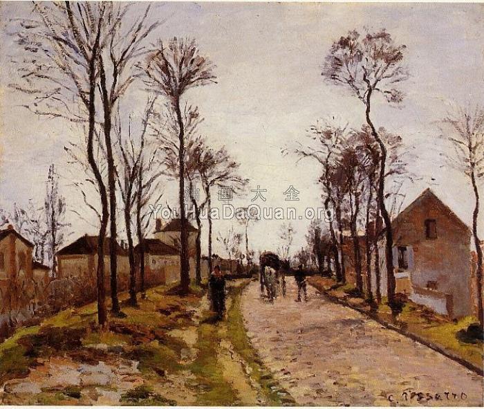 The Road to Caint-Cyr at Louveciennes - 卡米耶·毕沙罗